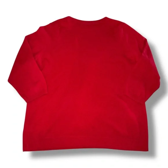 TALBOTS Audrey Cashmere Sweater - 2X Red Pop - Picture 4 of 11